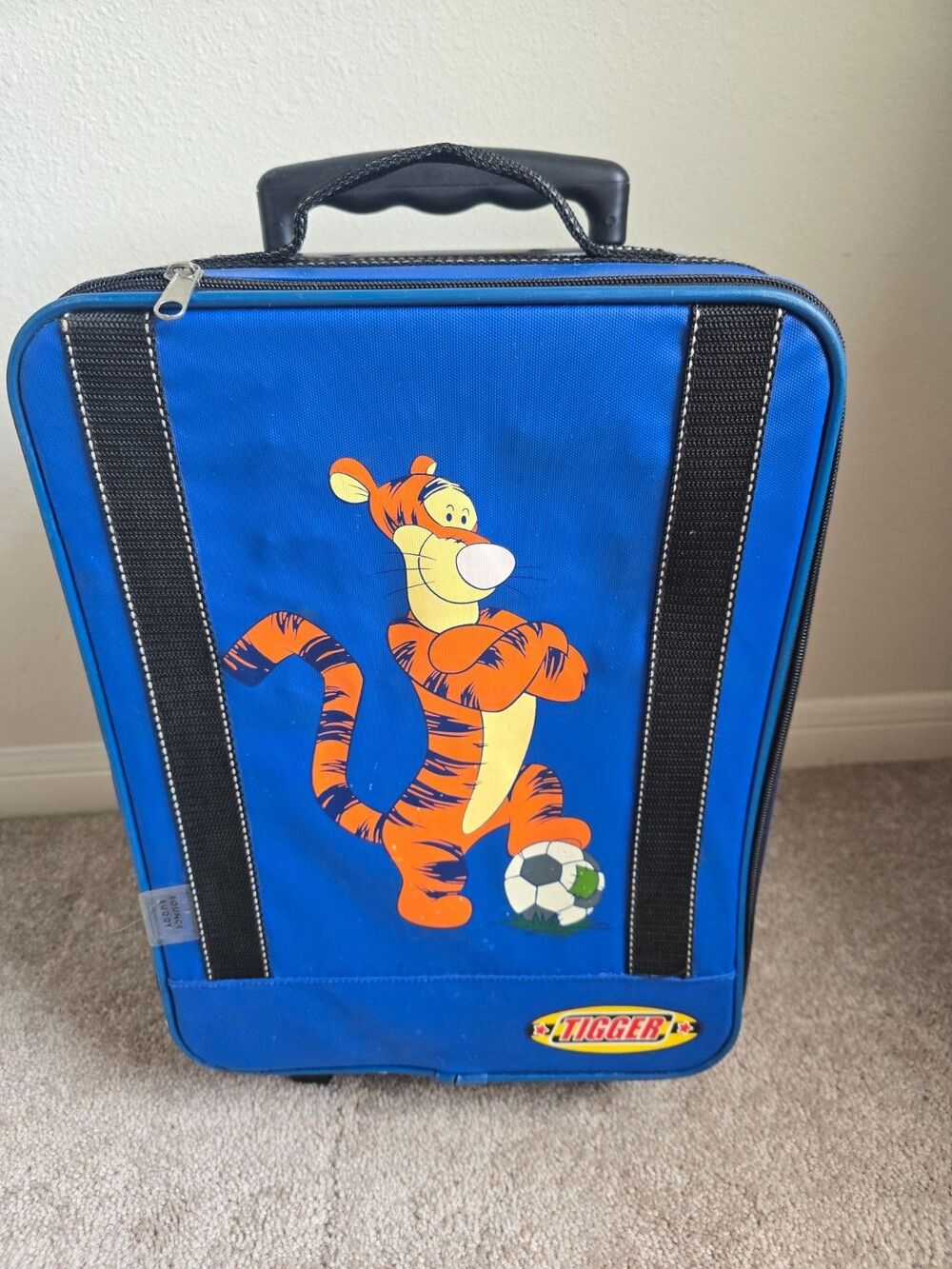 Vintage Y2K Disney Tigger Soccer Roller Suitcase Y2K Winnie The Pooh Rare